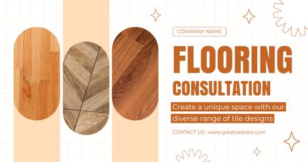 Flooring Consultation Ad with Various Floor Patterns Facebook AD Design Template