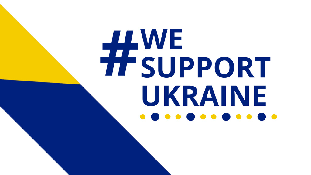 Plantilla de diseño de We Support Ukraine Youtube Thumbnail 