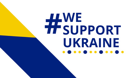 Modèle de visuel Nous soutenons l'Ukraine - Youtube Thumbnail