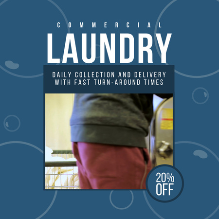 Serviço de lavanderia comercial com coleta e entrega Animated Post Modelo de Design
