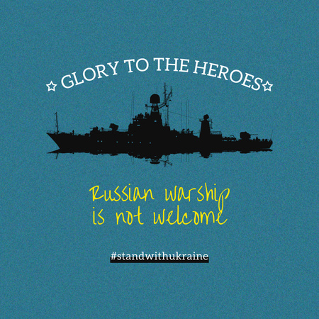 Russian Warship that Attacked Ukraine Instagram Design Template