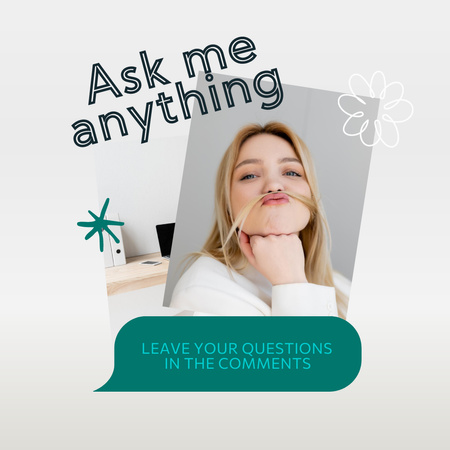 Ask Questions Form Instagram – шаблон для дизайну