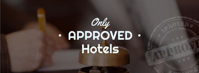 Hotels Guide Bell at Reception Desk Facebook cover Design Template