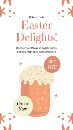 Húsvéti örömök akció ízletes tortával Instagram Video Story tervezősablon