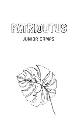 Junior Camp Emblem Business Card US Vertical Design Template