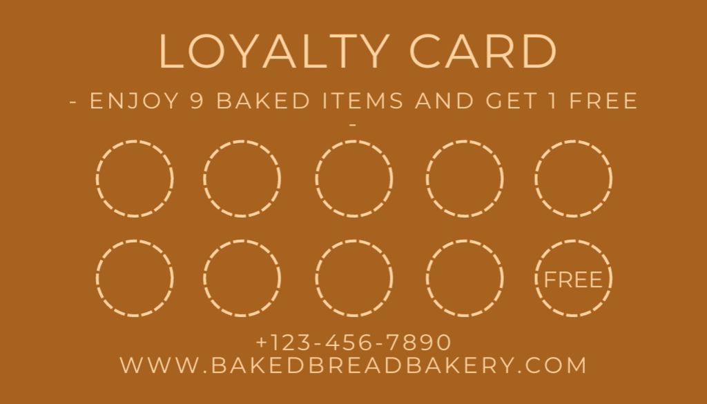 Fresh Bread Retail Discount on Brown Business Card USデザインテンプレート