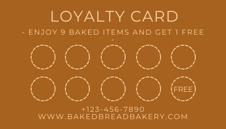 Bread Retail Discount on Brown Business Card US Design Template
