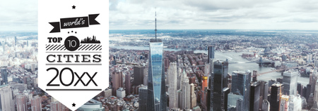 Plantilla de diseño de Vista de la ciudad de nueva york Tumblr 