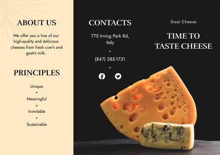 Cheese Tasting Announcement Brochureデザインテンプレート