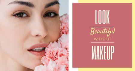 Beauty Inspiration Young Girl without makeup Facebook AD Design Template