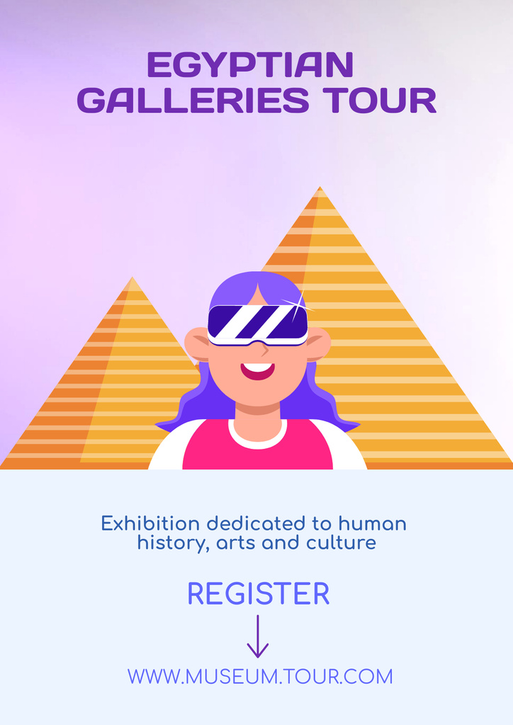 Designvorlage Virtual Museum Tour Ad für Poster