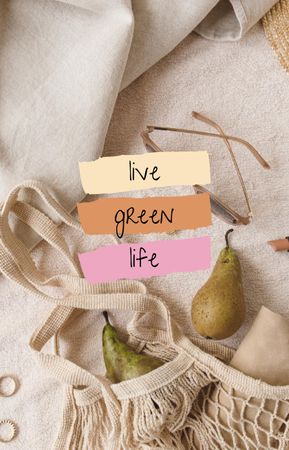 Eco Concept with Pears in Bag IGTV Cover Design Template