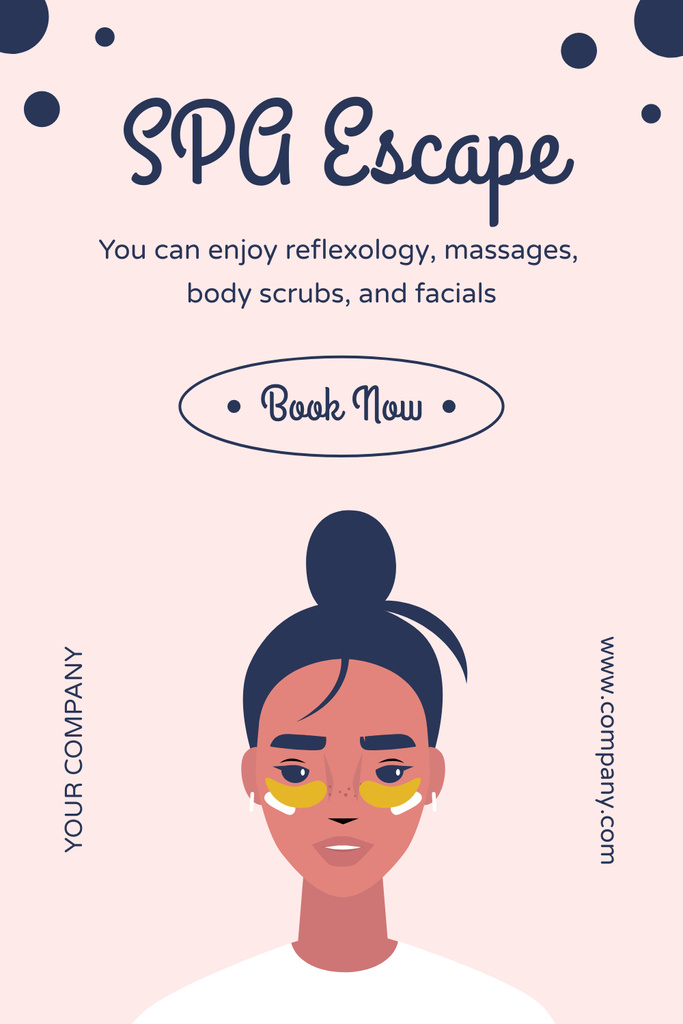 Woman with Beauty Patches for Spa Salon Invitation  Pinterest Design Template