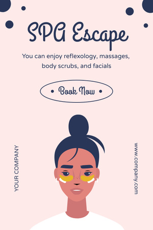 Woman with Beauty Patches for Spa Salon Invitation  Pinterest – шаблон для дизайну