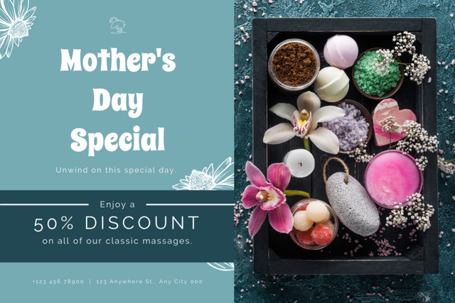 Massage Offer on Mother's Day Gift Certificate Πρότυπο σχεδίασης