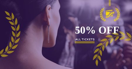 Festival Tickets sale with actress Facebook AD tervezősablon