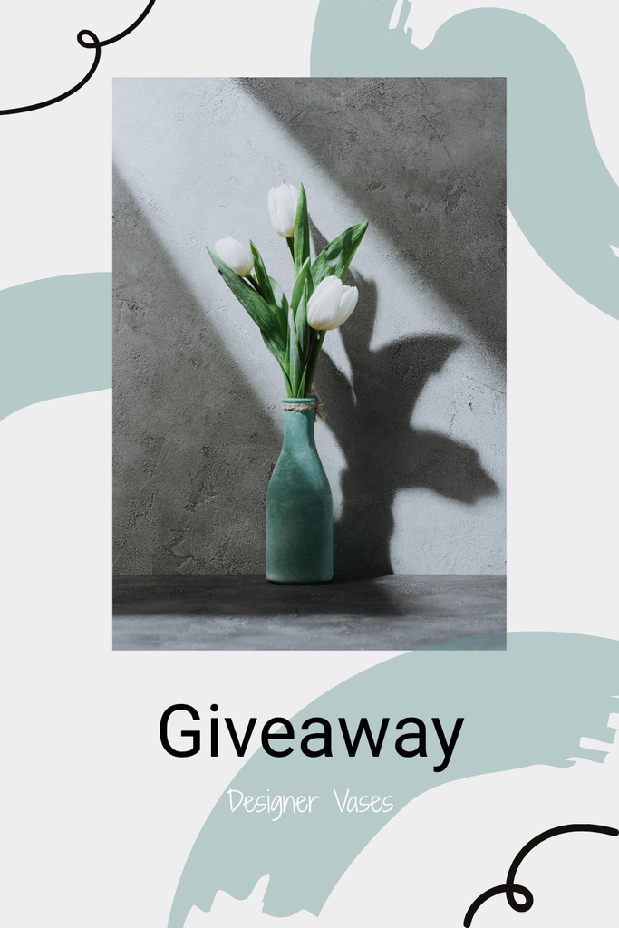 Vases Giveaway announcement with funny Girl Pinterest tervezősablon