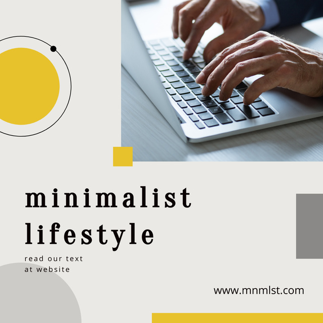 Minimalistic Lifestyle Concept On Website Description Instagram Modelo de Design