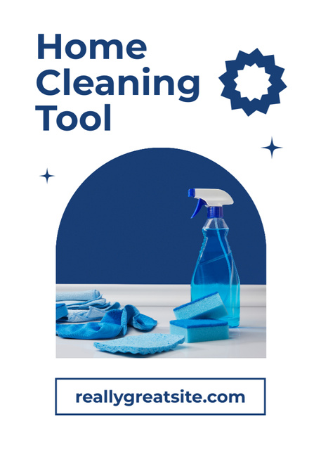 Cleaning Tools for Household Chores Flayer Tasarım Şablonu