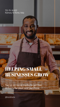 Помогите малому бизнесу расти Instagram Story – шаблон для дизайна
