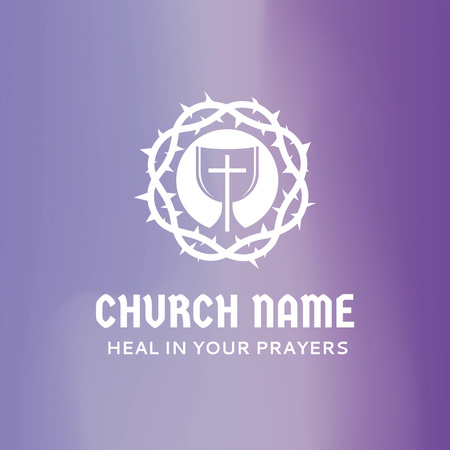 Catholic Church Promotion With Citation In Violet Animated Logo Design Template