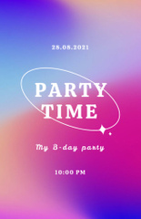 Party Ad on Colorful Gradient Background