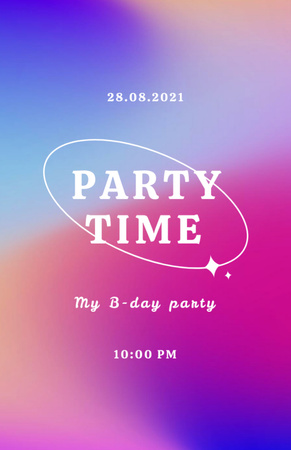 Party Ad on Colorful Gradient Background Flyer 5.5x8.5in – шаблон для дизайна