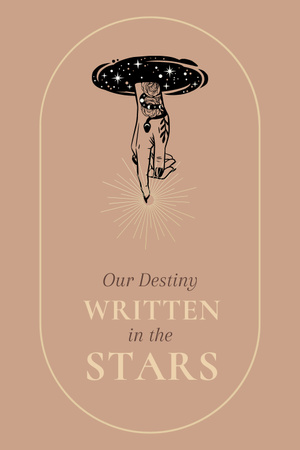 Ontwerpsjabloon van Pinterest van Astrologie-inspiratie met schattige sterren