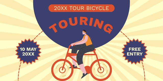 Plantilla de diseño de Bicycle Tour Invitation on Yellow Twitter 