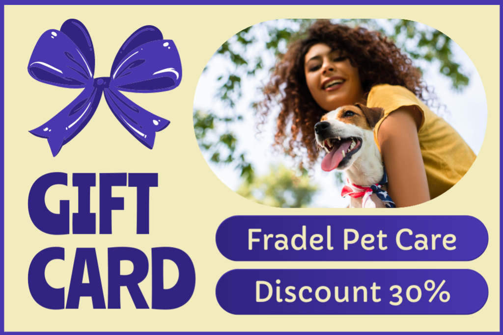 Discount in Animal Care Shop Gift Certificate Tasarım Şablonu