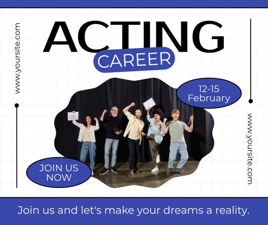 Acting Career Development for Young Actors Facebook Šablona návrhu