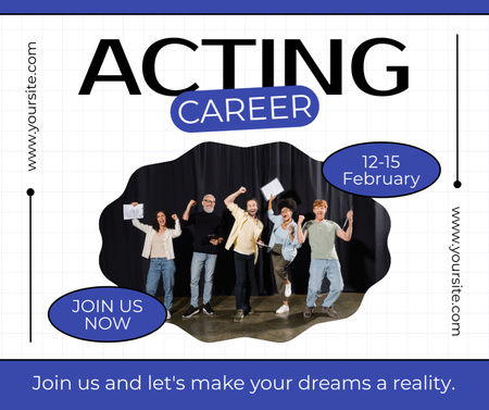 Acting Career Development for Young Actors Facebook Design Template