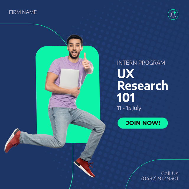 UX Research Internship Offer Instagram – шаблон для дизайну
