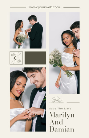 Salve a data do anúncio de casamento IGTV Cover Modelo de Design