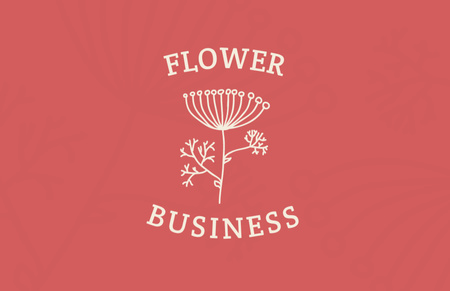 Florist Services Offer with Plant on Pink Business Card 85x55mm Design Template