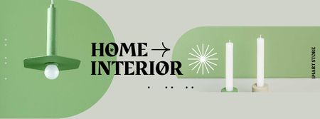 Ontwerpsjabloon van Facebook Video cover van Home Interior Offer with Stylish Lamp