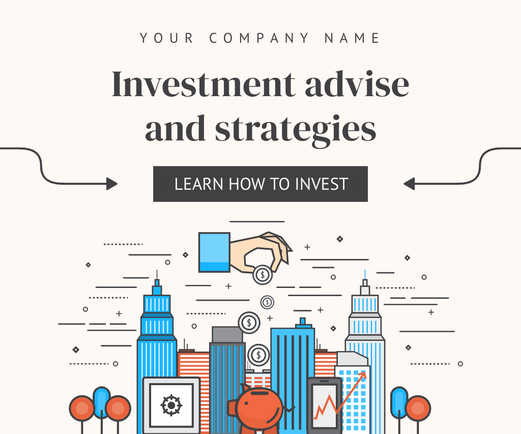 Investment Advice and Strategies Large Rectangle Design Template