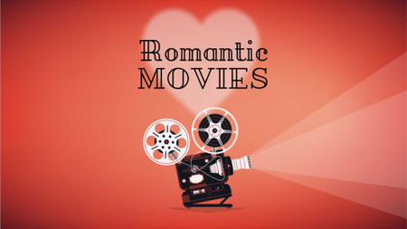 Film projector with Valentine's Day Movie Full HD video Design Template