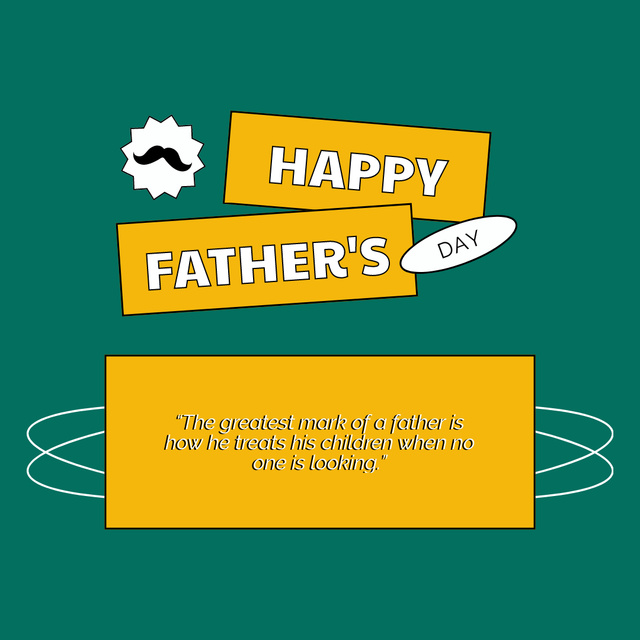 Father's Day Greeting Minimal Green Instagram tervezősablon