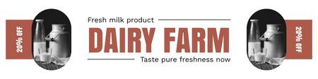 Pure Freshness from Dairy Farm Twitter Design Template