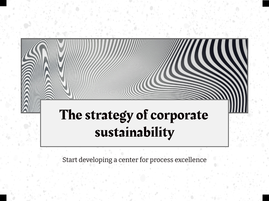 Strategy of Corporate Sustainability Presentation Design Template