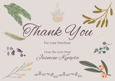 Message Thank You For Your Purchase Card Design Template