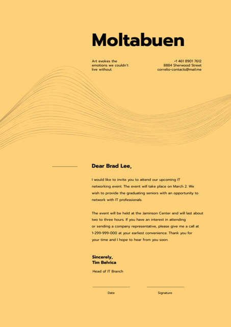 IT networking event announcement Letterhead – шаблон для дизайна