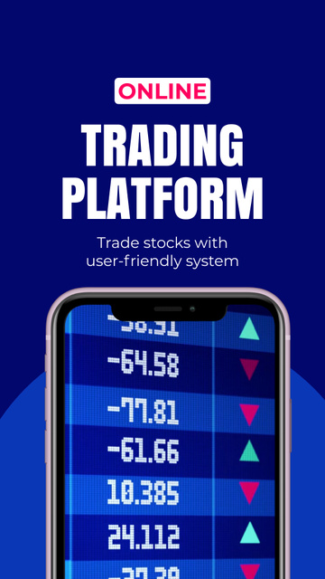 Ontwerpsjabloon van Instagram Video Story van Straightforward Stock Trading Online Platform With Mobile App