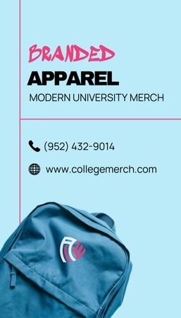 Ontwerpsjabloon van Business Card US Vertical van Modern Branded Apparel Advertisement