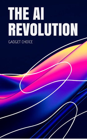 Ontwerpsjabloon van Book Cover van Artificial Intelligence Ad with Bright Gradient