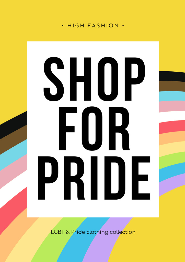 LGBT Shop Ad with Rainbow Colors Posterデザインテンプレート