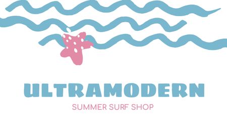 Emblem of Trendy Summer Store Business Card US Design Template