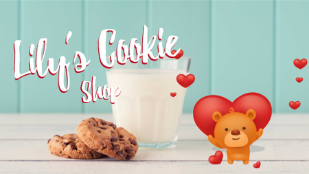 Template di design Biscotti di San Valentino con simpatico orsacchiotto Full HD video