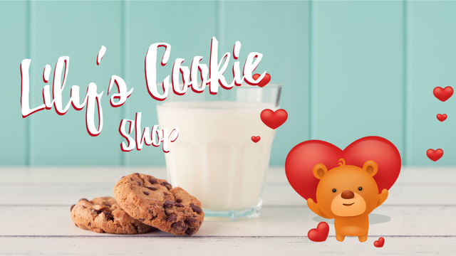 Valentine's Cookies with Cute Teddy Bear Full HD video – шаблон для дизайну